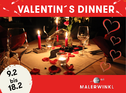 valentin im malerwinkl, valentinsdinner, candlelight