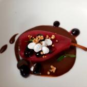 Dessert Birne Cassis